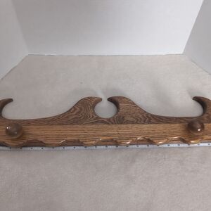 Wooden Wall Hook RackVintage Handmade Quilt Hanger Wood Knobs Quilt